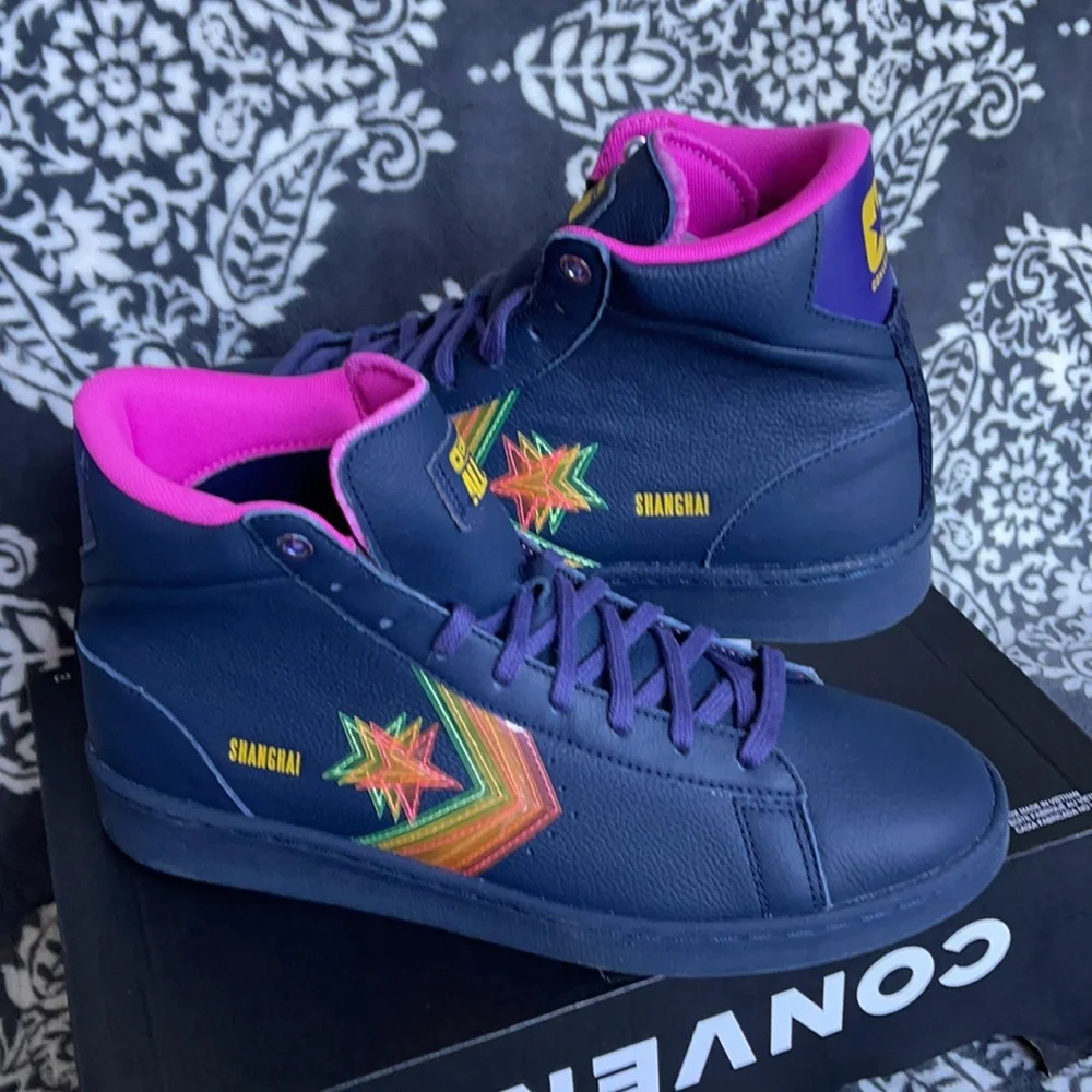 Converse Pro Leather Hi Obsidian/Hyper Magenta MEN`S - Picture 10 of 16